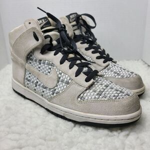 Vtg Nike Dunk Mens Size 10High Top Premium Suede Woven Grey Silver 317891-007